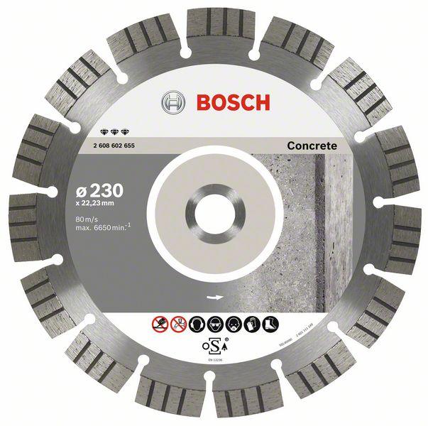Алмазный отрезной круг Best for Concrete Bosch 230 x 22,23 x 2,4 x 15 mm (2608602655) Bosch - фото 1 - id-p181182438