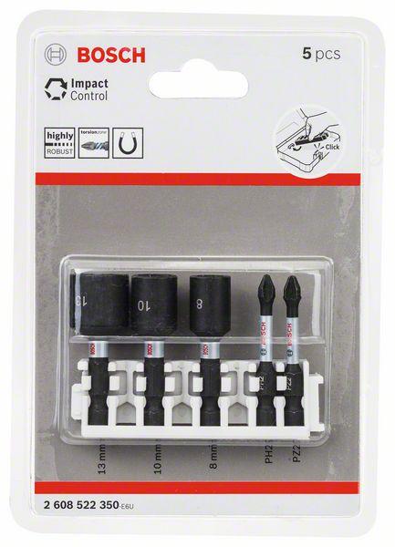 Impact Control набор торцевых головок 8-13мм и ударных бит PH2, PZ2 (сменная кассета для кейса), BOSCH - фото 1 - id-p181185031