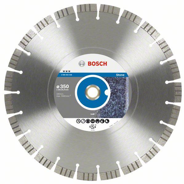 Алмазный отрезной круг Best for Stone Bosch 350 x 20,00+25,40 x 3,2 x 15 mm (2608602648) Bosch - фото 1 - id-p181185289