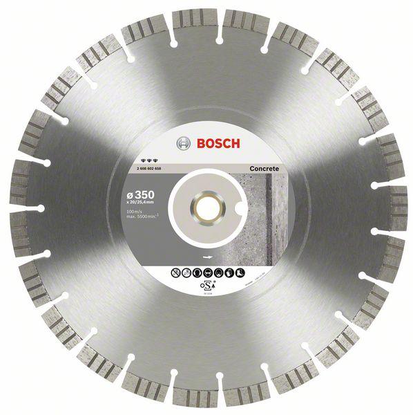 Алмазный отрезной круг Best for Concrete Bosch 350 x 20,00+25,40 x 3,2 x 15 mm (2608602658) Bosch - фото 1 - id-p181185291