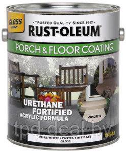 Краска на акриловой основе для деревянных и бетонных полов Porch&Floor (цвет: белый, глянцевый), банка 3,78л - фото 1 - id-p181186477