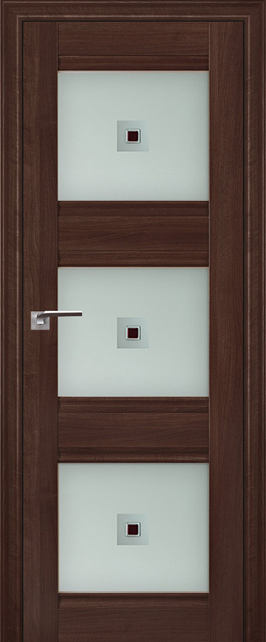 Дверь Орех Сиена  №4 Х стекло узор матовое с коричневым фьюзингом 2000*800