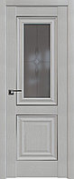 Дверь Пекан белый №28 X стекло графит узор 2000*800 молдинг Серебро
