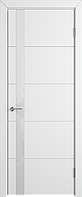 Дверное полотно К4ДО0№800*2000 стекло ультра белое (50 Ю) Межкомнатная дверь эмаль