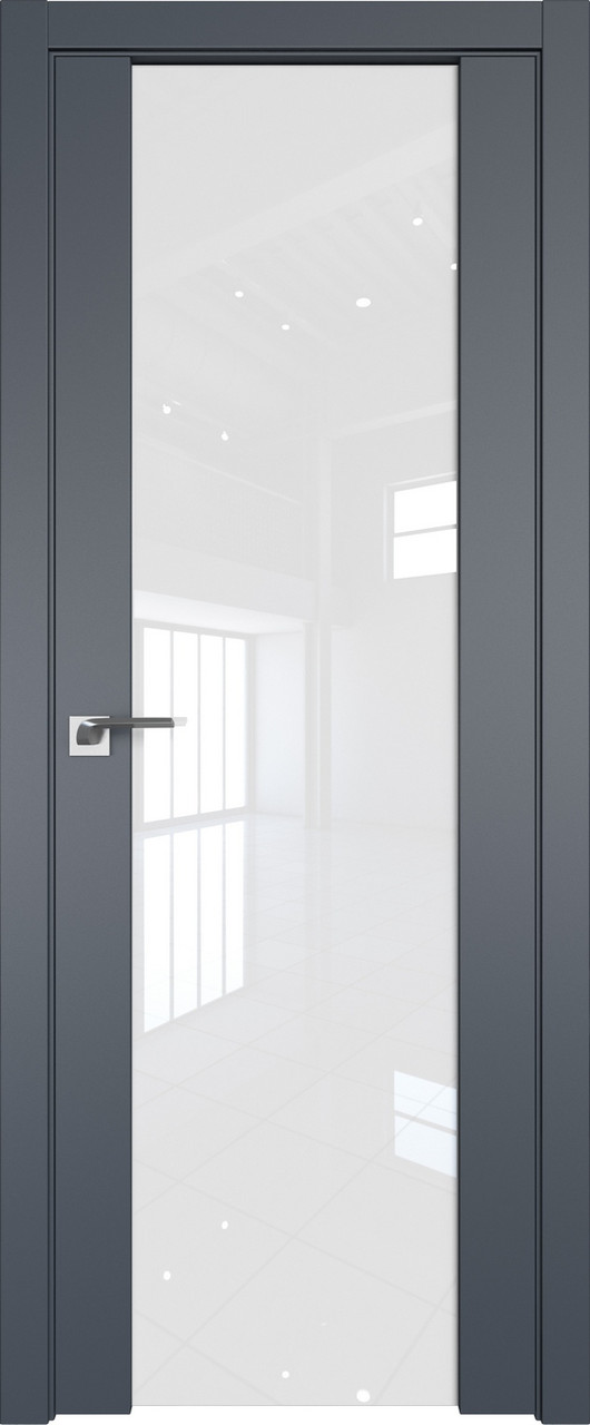 Дверь ProfilDoors Антрацит 8U триплекс белый Профильдорс