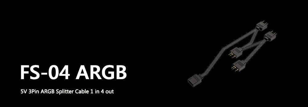 Разветвитель для вентиляторов или LED лент ID-Cooling FS-04 ARGB (1 to 4x3-pin 5V ARGB LED)
