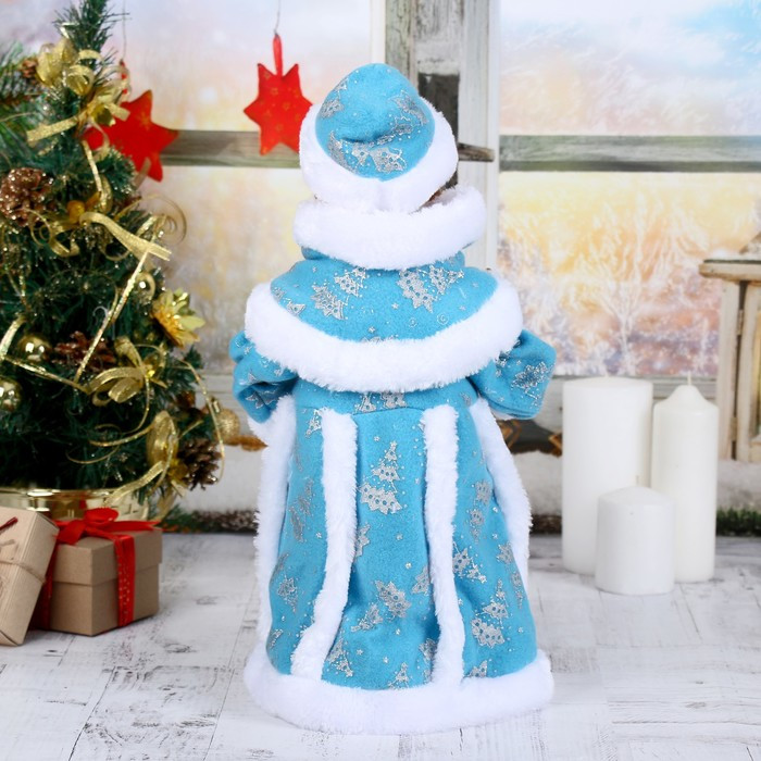 Снегурочка "Голубая шубка"40 см, с посошком, с подсветкой, двигается, без музыки - фото 3 - id-p181146064