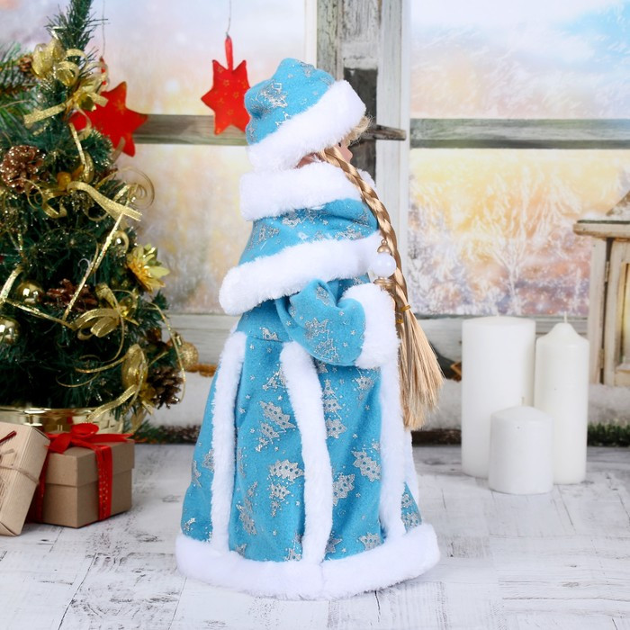 Снегурочка "Голубая шубка"40 см, с посошком, с подсветкой, двигается, без музыки - фото 4 - id-p181146064