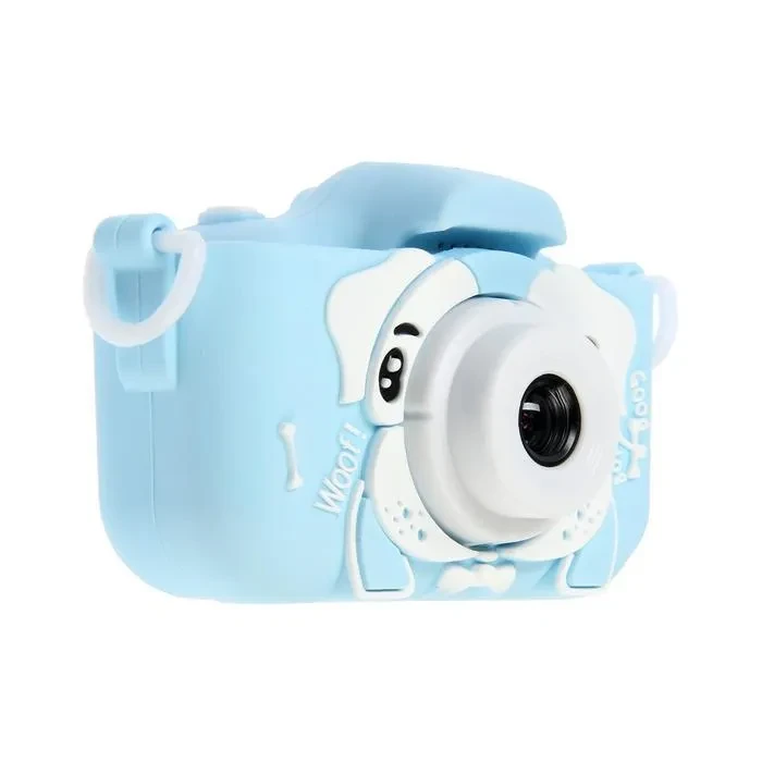 Детский фотоаппарат с селфи камерой Собачка, Fun Camera, Голубой - фото 2 - id-p181194962