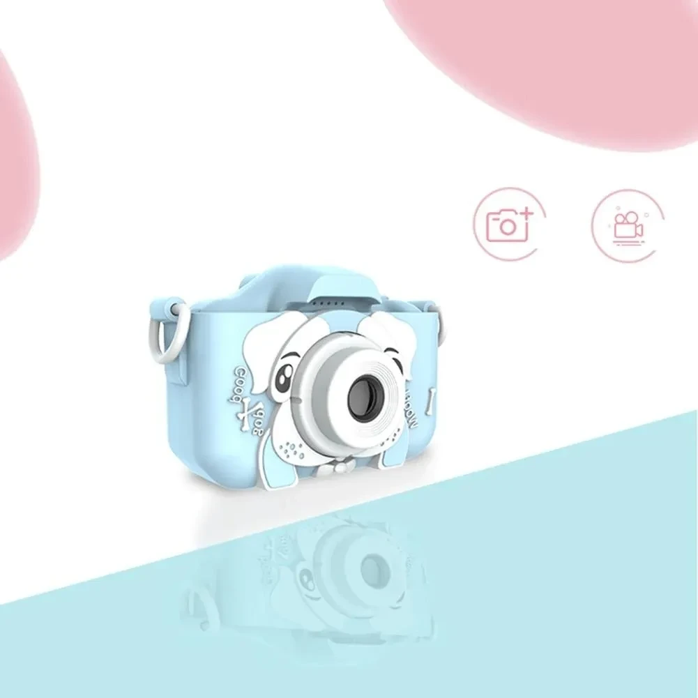 Детский фотоаппарат с селфи камерой Собачка, Fun Camera, Голубой - фото 5 - id-p181194962