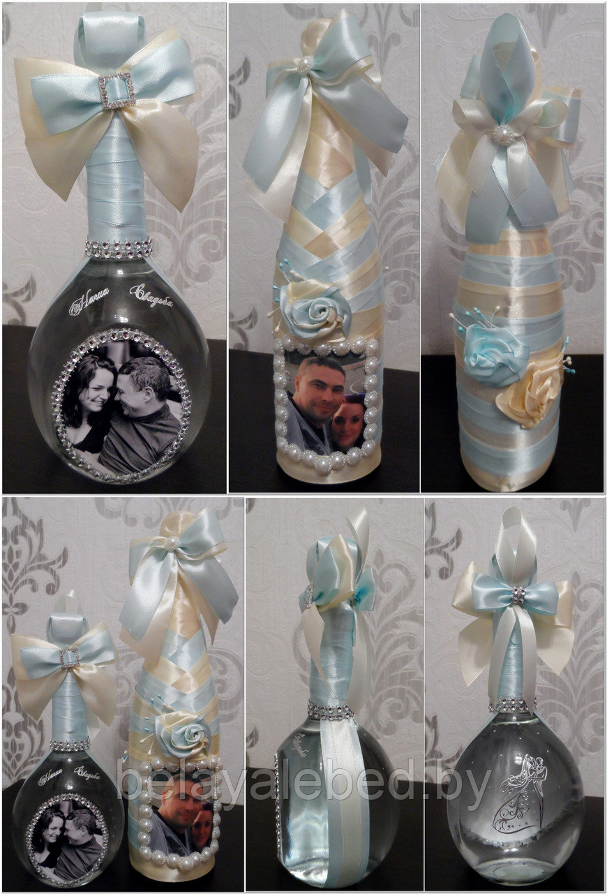 Оформление свадебных бутылок, в любой цветовой гамме. - фото 1 - id-p3834411