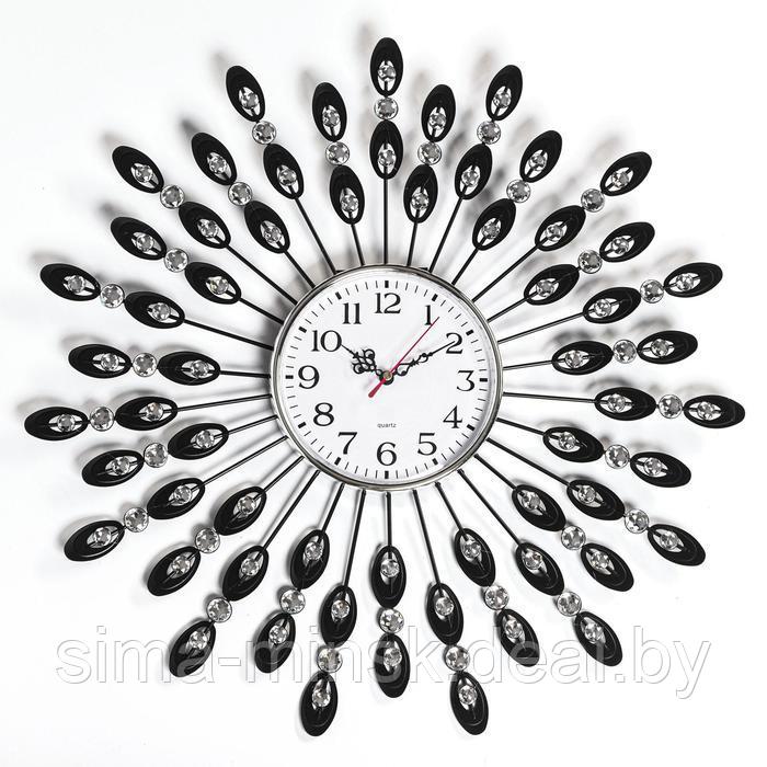 Часы настенные, серия: Ажур, "Перья павлина", плавный ход, d-48 см, циферблат 14 см - фото 1 - id-p181218218
