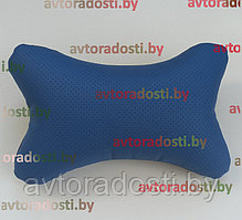 Подушка на подголовник (черная + синяя вставка)