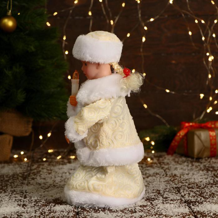 Снегурочка "Пуговка ромбик" с подсветкой, двигается, 30 см, бежевый - фото 2 - id-p181225897