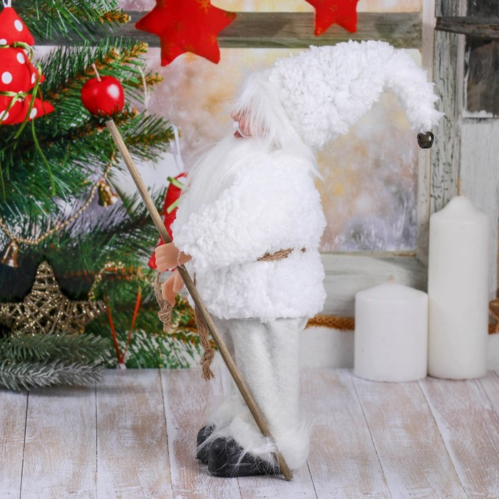 Дед Мороз "В белой шубке, с посохом" 28 см - фото 2 - id-p181225913