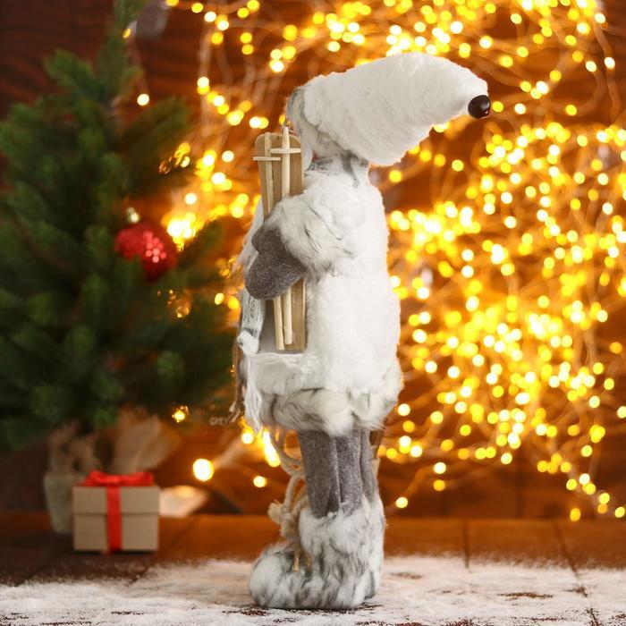 Дед Мороз "В белой шубке с лыжами" 23х45 см - фото 2 - id-p181225928