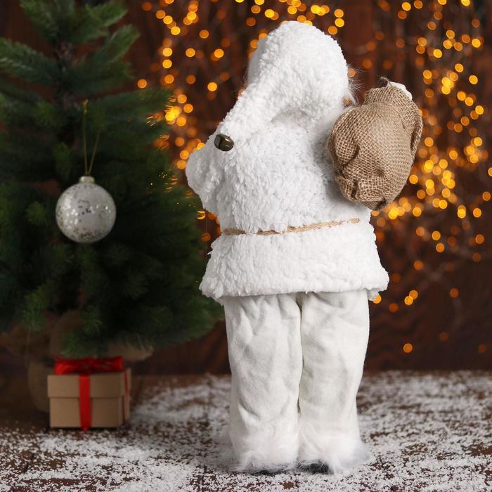 Дед Мороз "В белой шубке, с фонариком" 43 см - фото 3 - id-p181225944