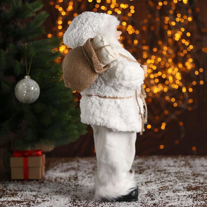 Дед Мороз "В белой шубке, с фонариком" 43 см - фото 4 - id-p181225944