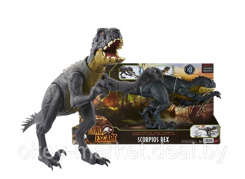 Фигурка Jurassic World Хлопающий Скорпиос Рекс HBT41 - фото 3 - id-p181226098