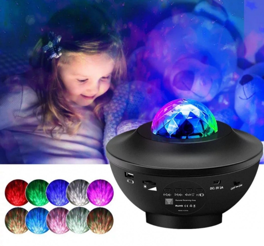 Музыкальный проектор –ночник звездного неба Starry Projector Light (10 световых режимов, 3 уровня яркости, USB