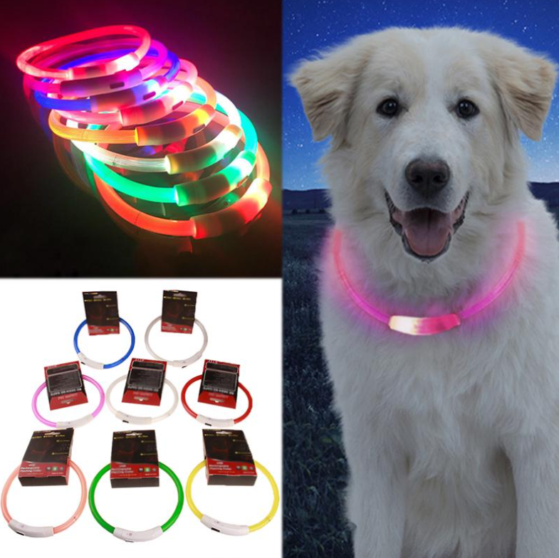 Светящийся ошейник для собак (3 режима, зарядка USB) - фото 3 - id-p181227394