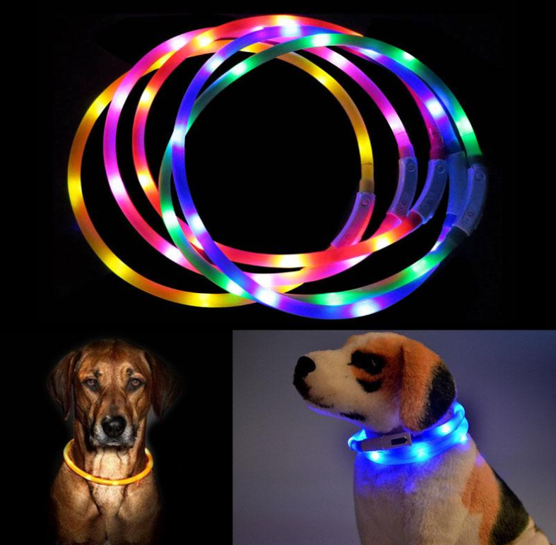 Светящийся ошейник для собак (3 режима, зарядка USB) - фото 4 - id-p181227394