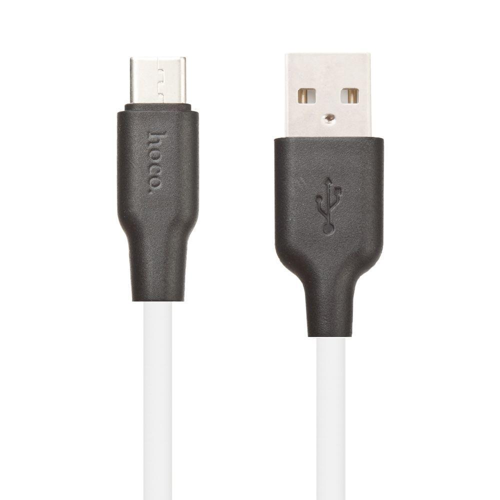 USB кабель Hoco X21 Plus Silicone Charging Cable For Type-C, 1 метр, (белый/черный)