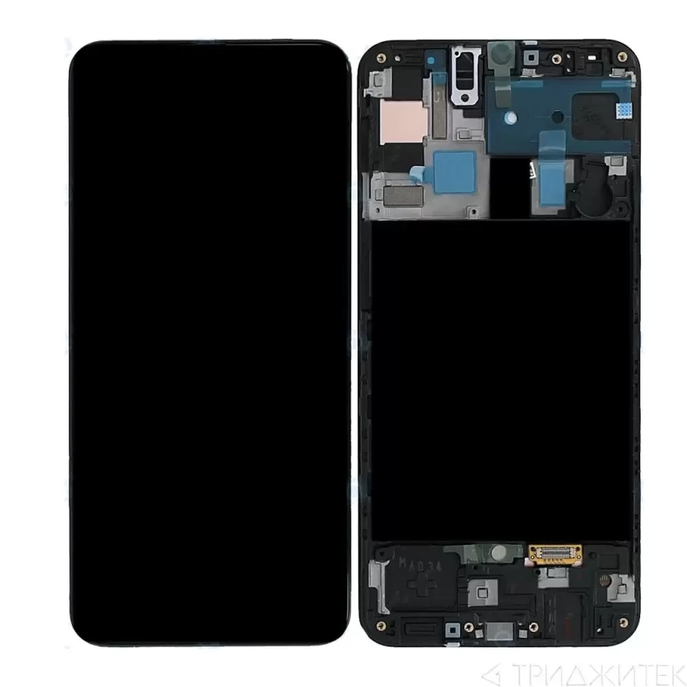 Дисплей для Samsung A505F Galaxy A50 в рамке + тачскрин (черный) оригинал