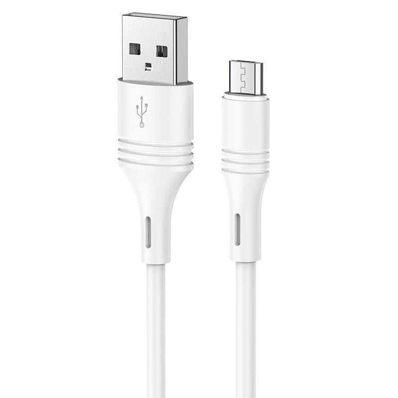 USB кабель Borofone BX43 CoolJoy Charging Data Cable For Micro, белый