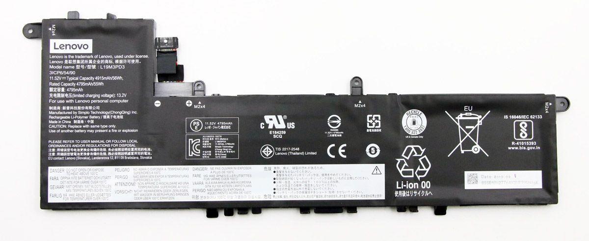 Аккумулятор (батарея) для ноутбука Lenovo Ideapad S540-13 (L19M3PD3) 11,52 V, 56 Wh 4915мАч