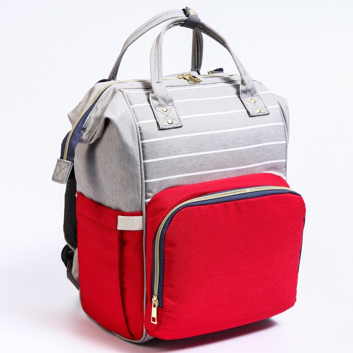 Сумка-рюкзак для хранения вещей малыша, цвет серый/красный - фото 1 - id-p181320895