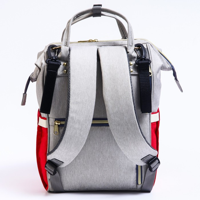 Сумка-рюкзак для хранения вещей малыша, цвет серый/красный - фото 5 - id-p181320895
