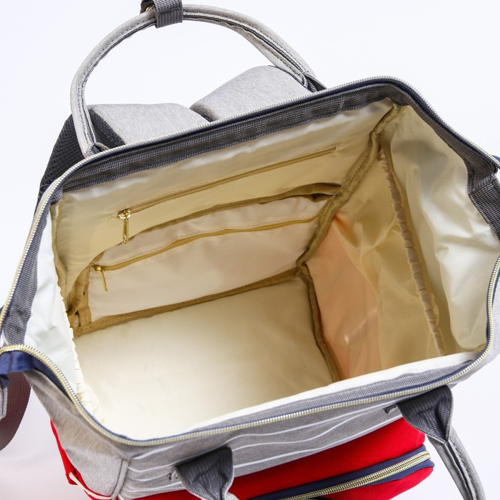 Сумка-рюкзак для хранения вещей малыша, цвет серый/красный - фото 8 - id-p181320895