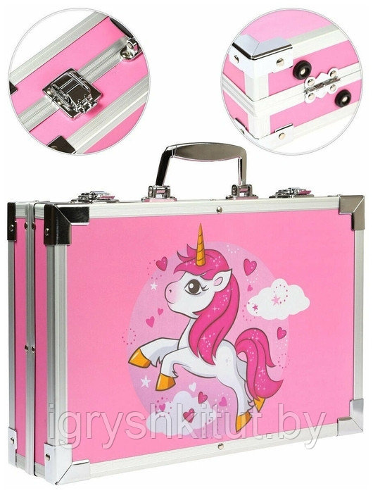 Набор для рисования в чемоданчике, 145 предметов, розовый, Пони, фото 1