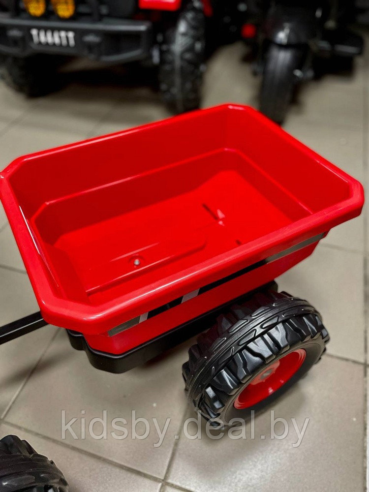 Детский электромобиль, трактор-погрузчик с прицепом RiverToys HL395 (красный) - фото 3 - id-p181068003