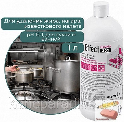 Профессиональное щелочное средство для кухни и ванной Effect Gamma 303, крем, 1 литр