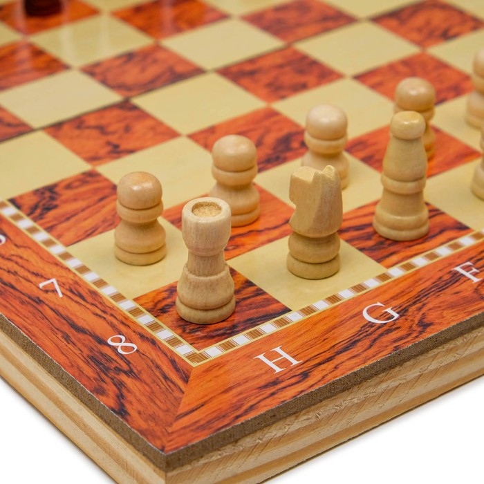 Настольная игра 3 в 1 "Монтел": нарды, шашки, шахматы, 24 х 24 см - фото 2 - id-p181340146