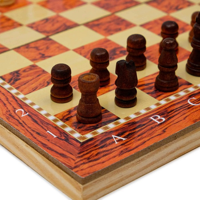Настольная игра 3 в 1 "Монтел": нарды, шашки, шахматы, 24 х 24 см - фото 3 - id-p181340146