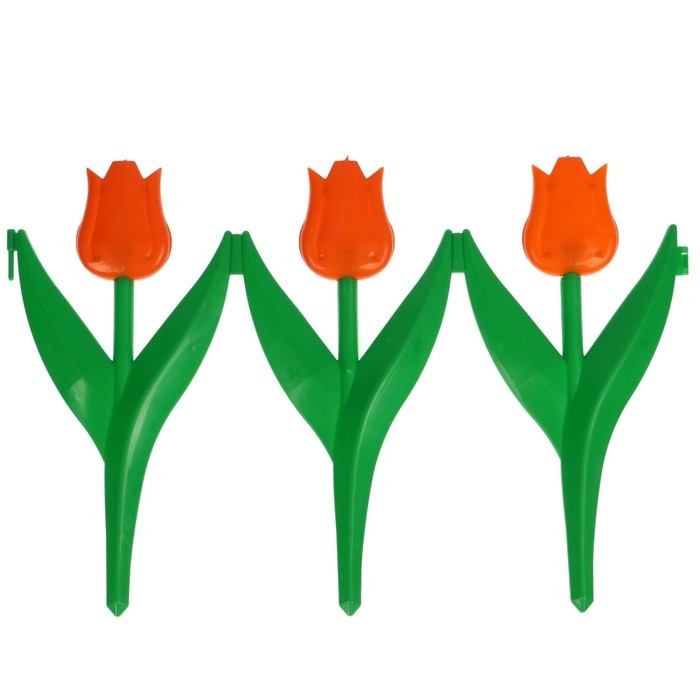 Ограждение декоративное, 30 × 225 см, 5 секций, пластик, оранжевый цветок, «Тюльпан» - фото 2 - id-p181340508