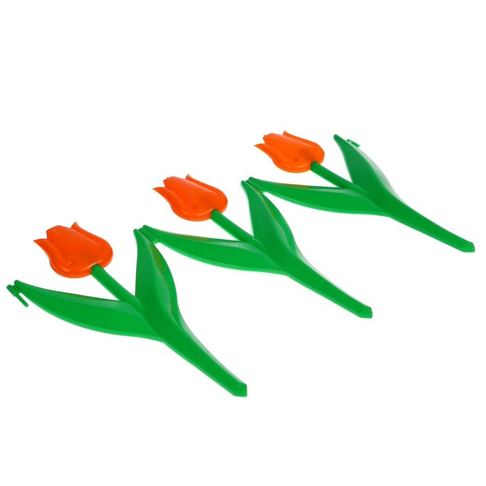 Ограждение декоративное, 30 × 225 см, 5 секций, пластик, оранжевый цветок, «Тюльпан» - фото 4 - id-p181340508