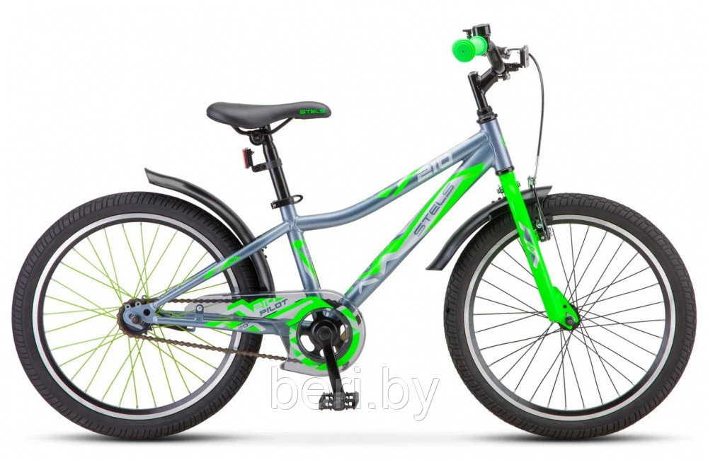 LU088513 Детский велосипед Stels Pilot 210 Z010 (рама 11), серый/салатовый, фиолетовый/розовый, 20", 6-9 лет - фото 2 - id-p181335050
