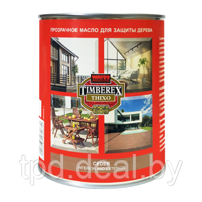 Защитное тиксотропное масло для наружных и внутренних работ Timberex Thixo, банка 1л, цвет Прозрачный