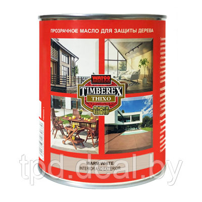 Защитное тиксотропное масло для наружных и внутренних работ Timberex Thixo, банка 1л, цвет Теплый белый - фото 1 - id-p181347273