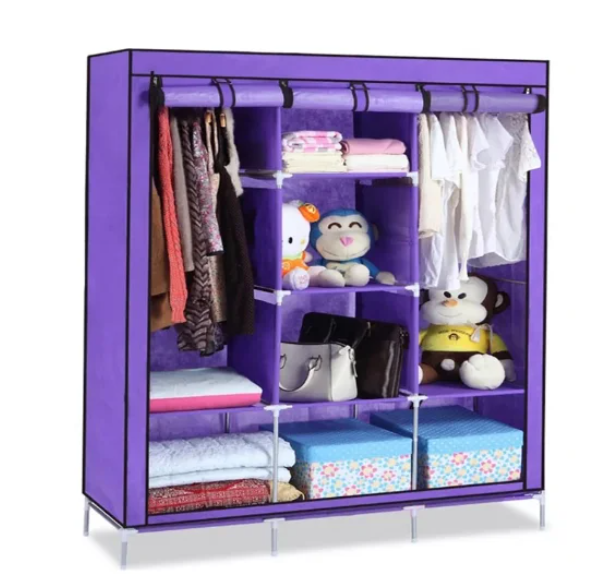 Шкаф складной каркасный тканевый STORAGE WARDROBE цвет серый.Лучшая цена! - фото 3 - id-p181349847