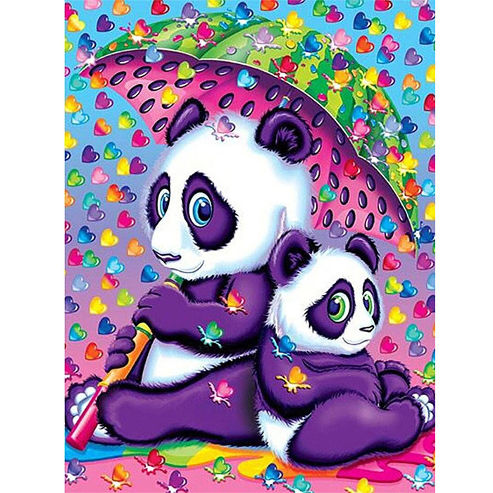 Набор для творчества "Рисование по номерам" 40*30см Цветные панды - фото 1 - id-p181358989