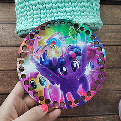 Донышко с цветной печатью для сумки /корзины Пони My little pony2,15 см