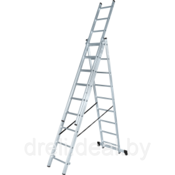 Лестница алюминиевая трёхсекционная NV 123, Ступени 3×10 1230310 - фото 1 - id-p169424537