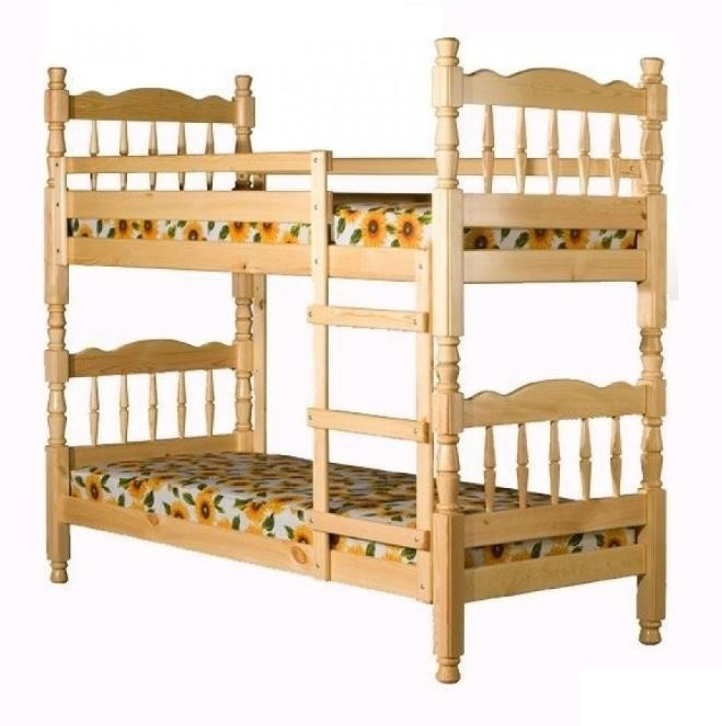 Двухъярусная кровать Соня массив сосны без ящиков цвет орех (3 варианта цвета) фабрика Браво - фото 6 - id-p181386172
