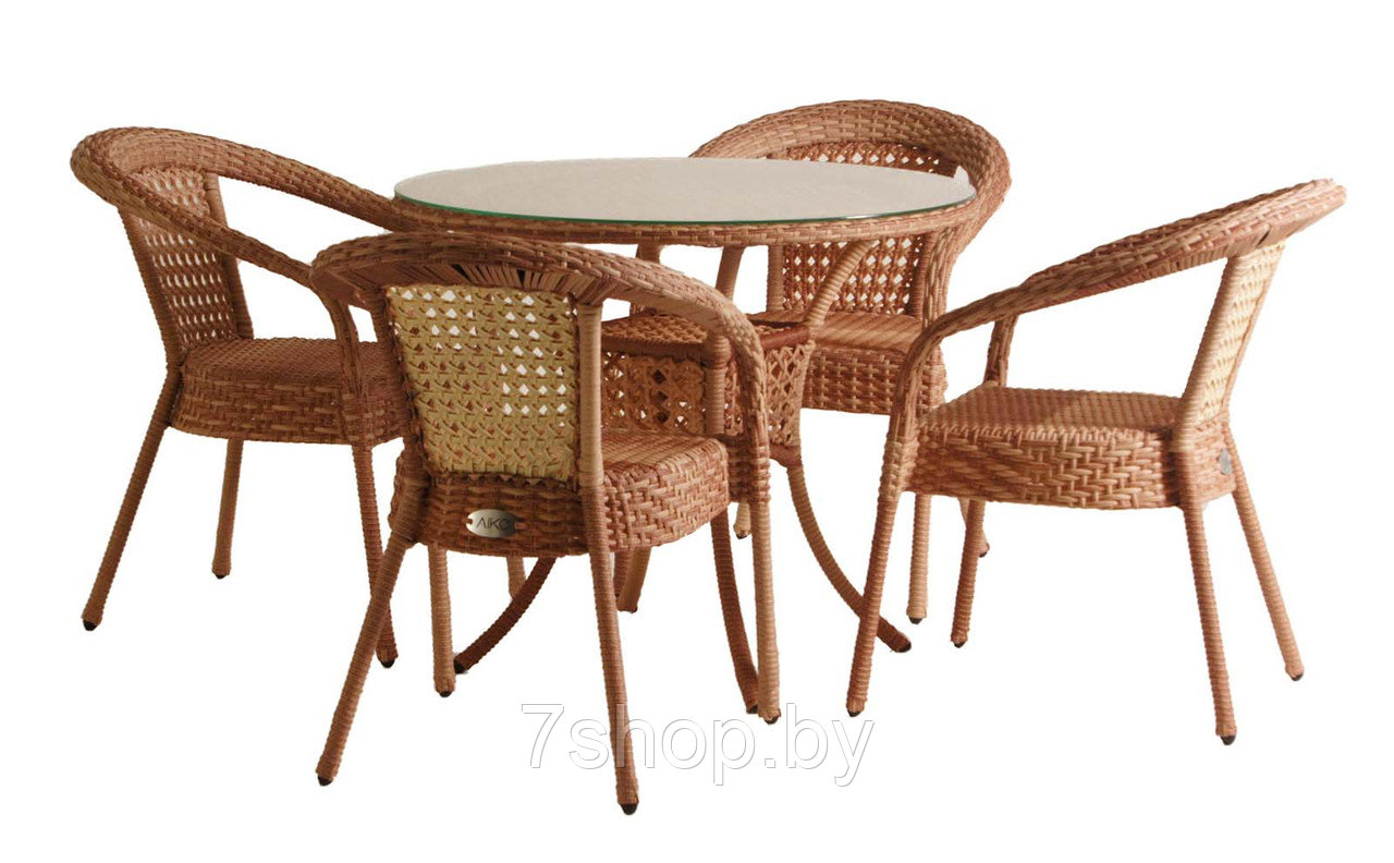 Комплект садовой мебели DECO 4 с круглым столом, капучино - фото 1 - id-p178974905