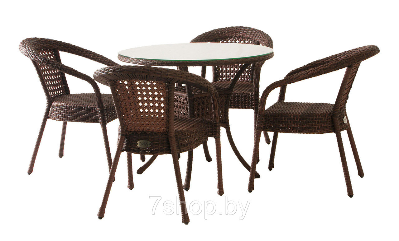 Комплект садовой мебели DECO 4 с круглым столом, шоколад - фото 1 - id-p178974906